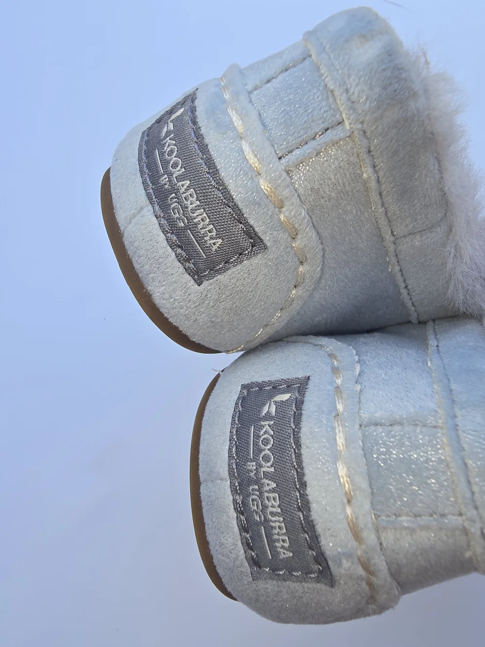 Koolaburra ByUGG Kids Faux-Fur Lined Slip-On Suede Moccasin Loafers - Light Blue
